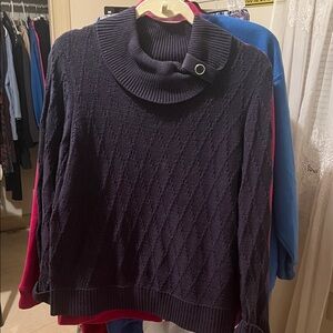 Christopher & Banks Deep Blue Cowl Neck Sweater